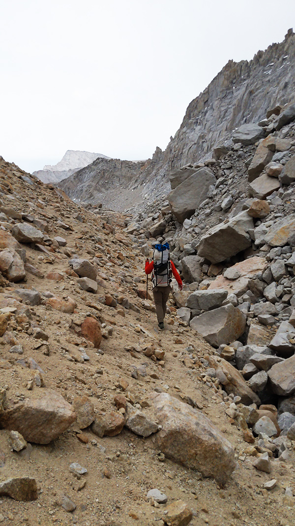 down through moraine looking forward