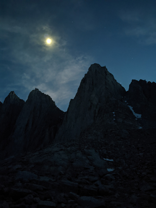 nightfall from iceberg lake