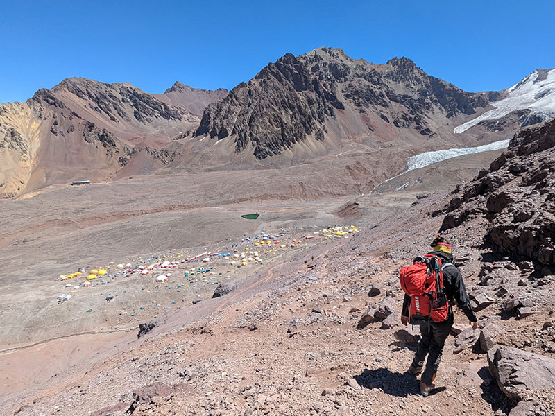 above plaza de mulas aconcagua