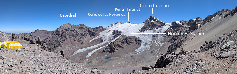 aconcagua horcones glacier overview