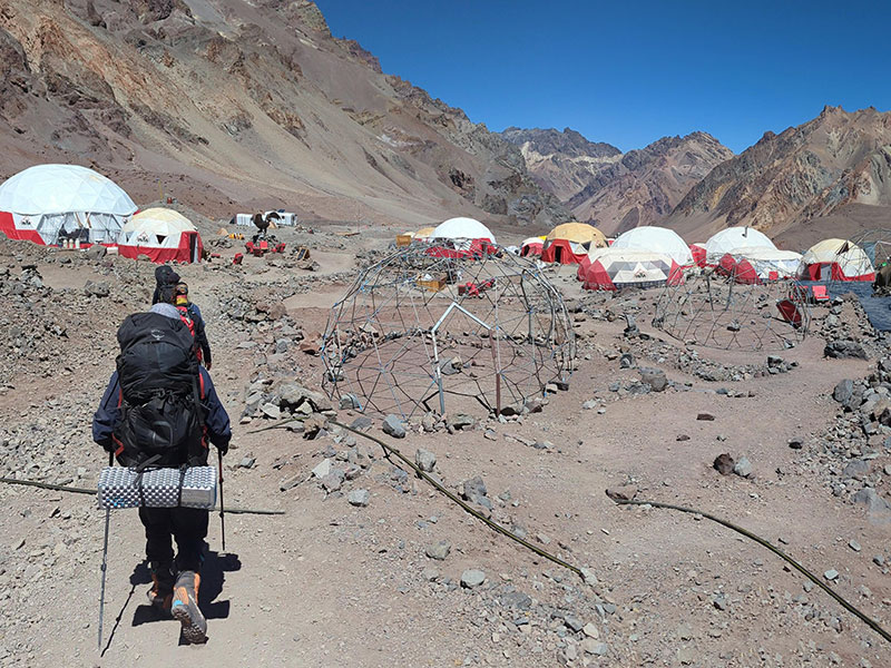 inka camp at plaza de mulas