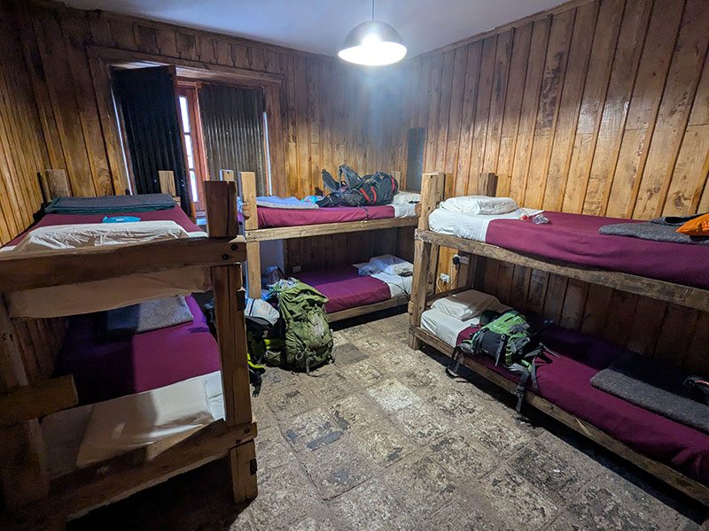 clean accommodations at portezuelo del viento