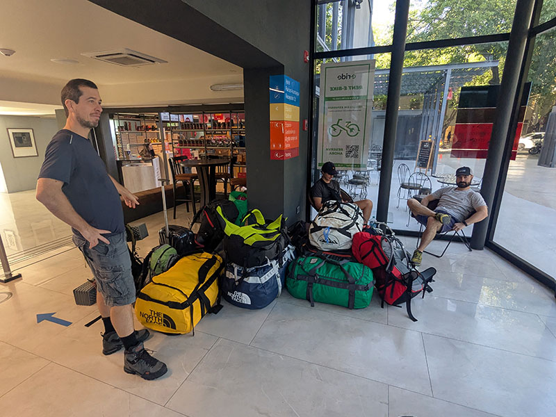 Gear pickup at hotel