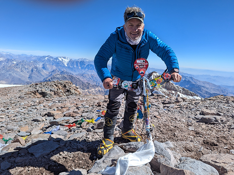 on the summit of aconcagua