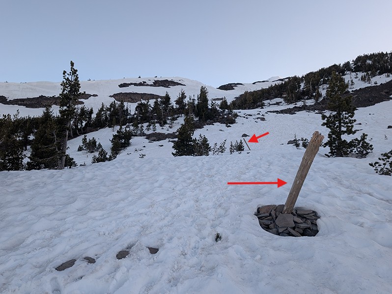 south climb trail marker